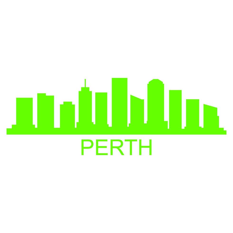 perth skyline på vit bakgrund vektor