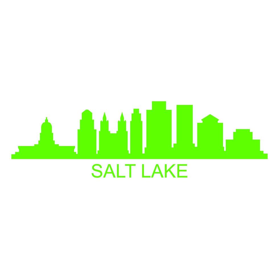 salt lake skyline på vit bakgrund vektor