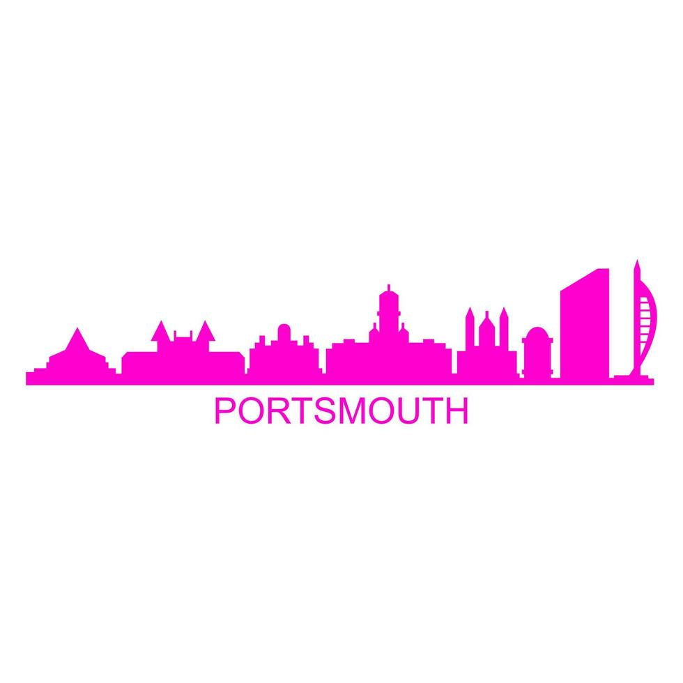 Portsmouth-Skyline auf weißem Hintergrund vektor