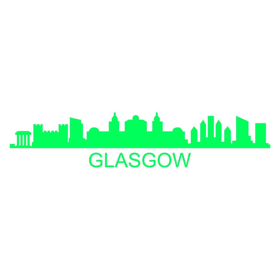 Glasgow-Skyline auf weißem Hintergrund vektor