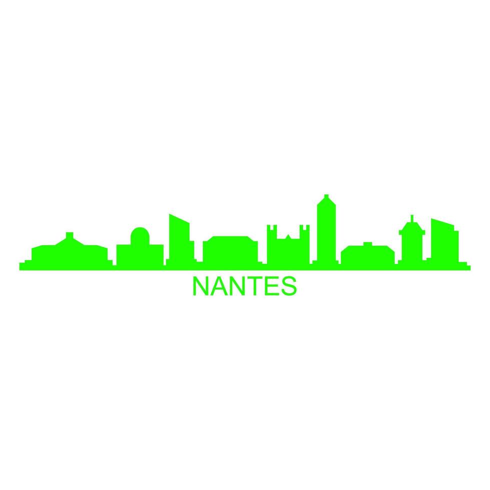 nantes skyline på vit bakgrund vektor