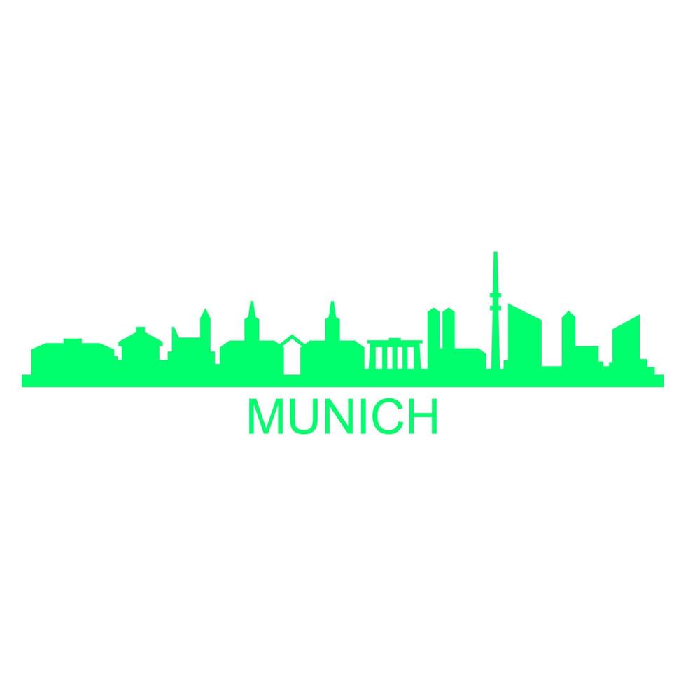 Münchens skyline på vit bakgrund vektor