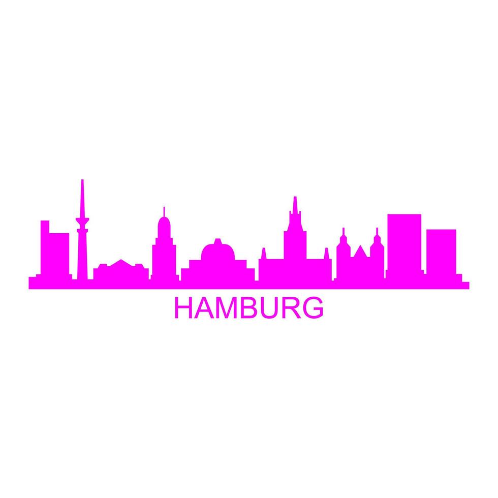 hamburg skyline på vit bakgrund vektor