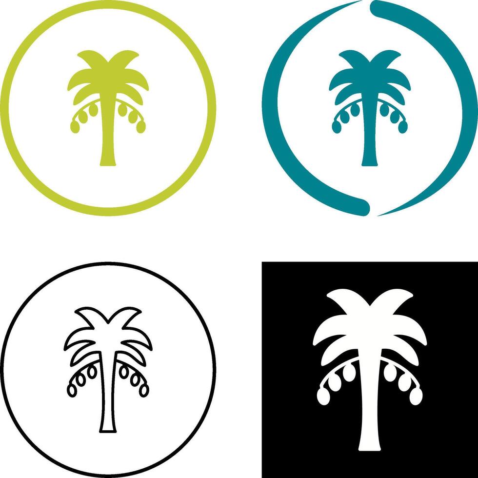 kokos träd ikon design vektor