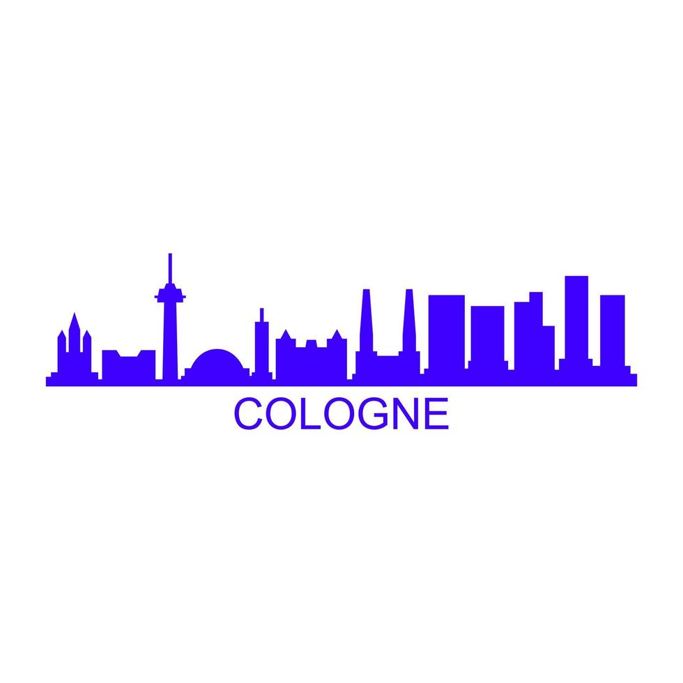 Kölns skyline på vit bakgrund vektor