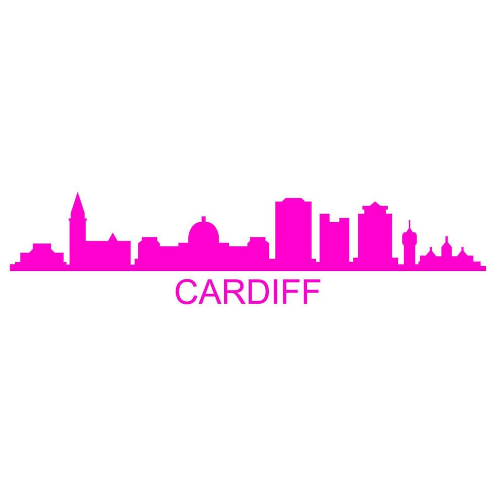 cardiff skyline på vit bakgrund vektor