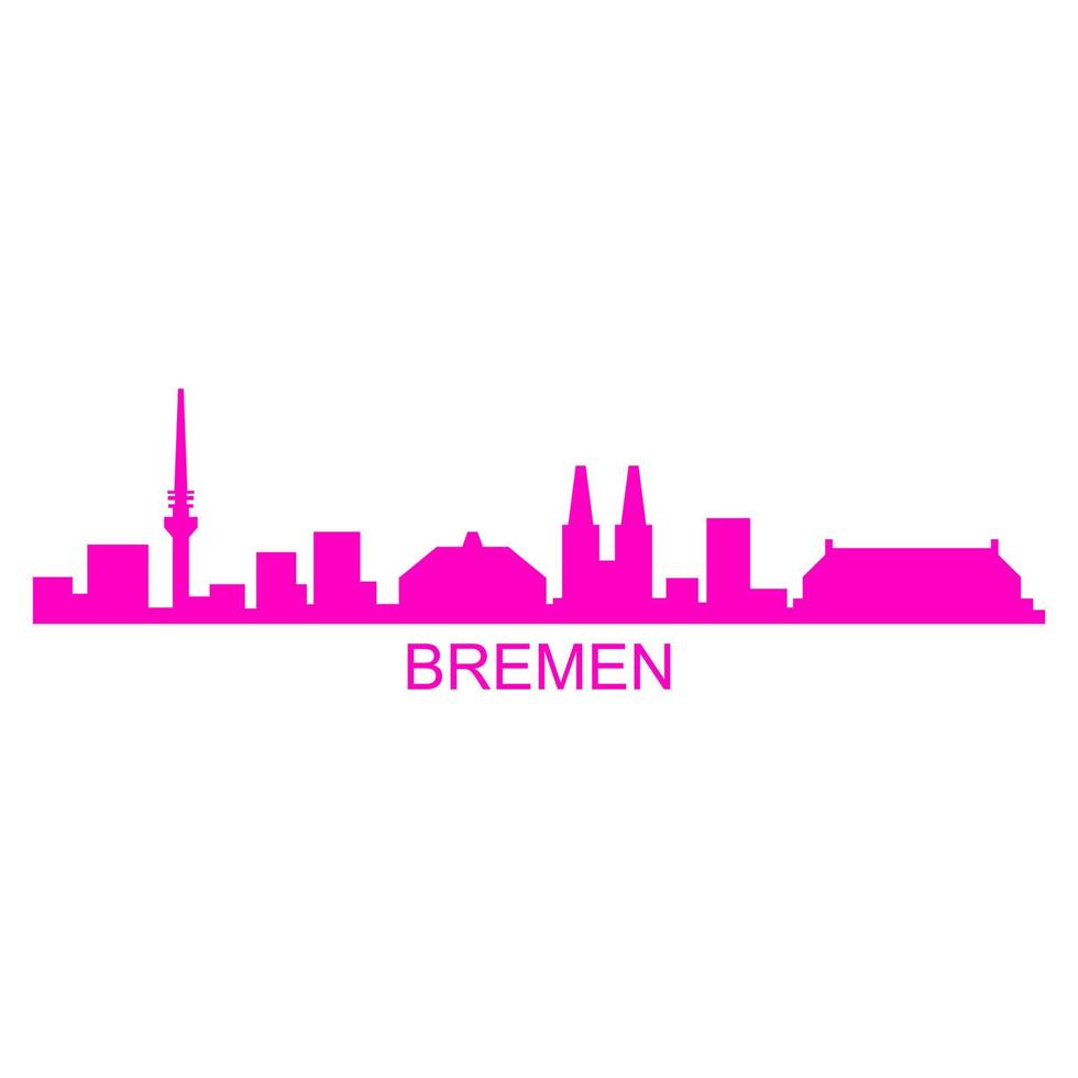 Bremer Skyline auf weißem Hintergrund vektor