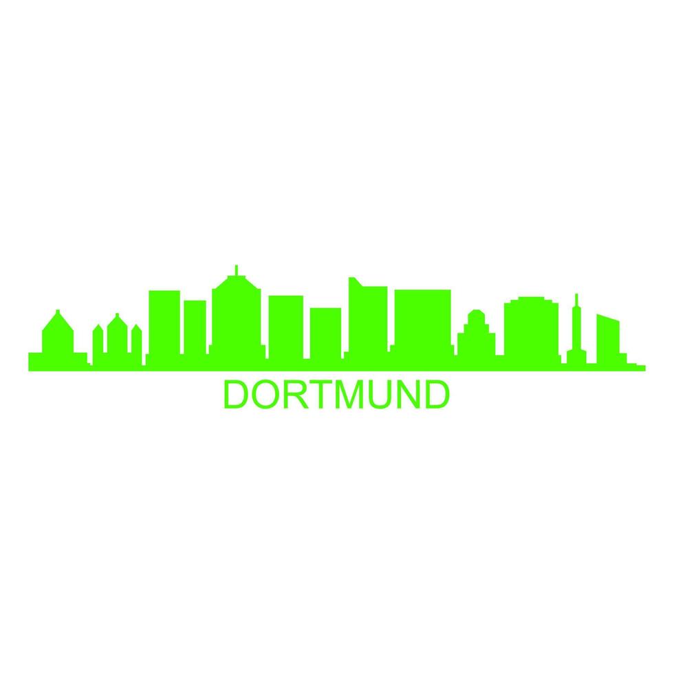 Dortmunder Skyline auf weißem Hintergrund vektor