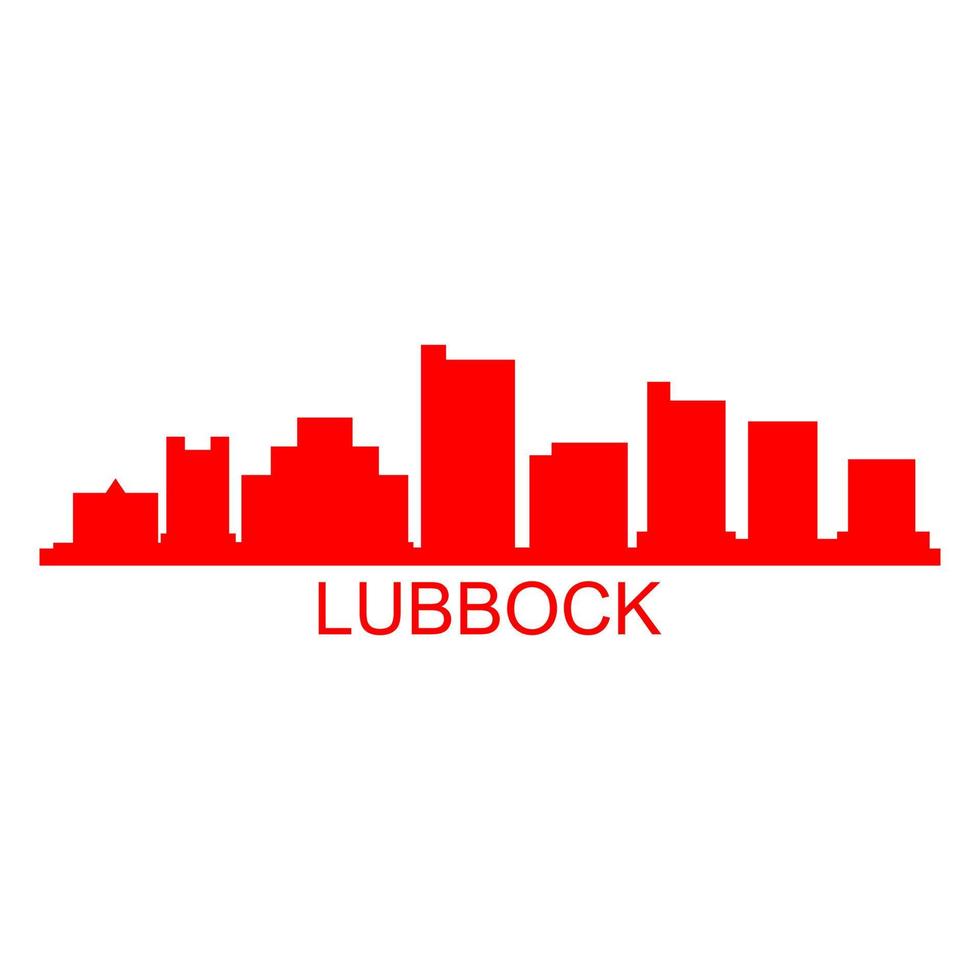 lubbock-skyline auf weißem hintergrund vektor