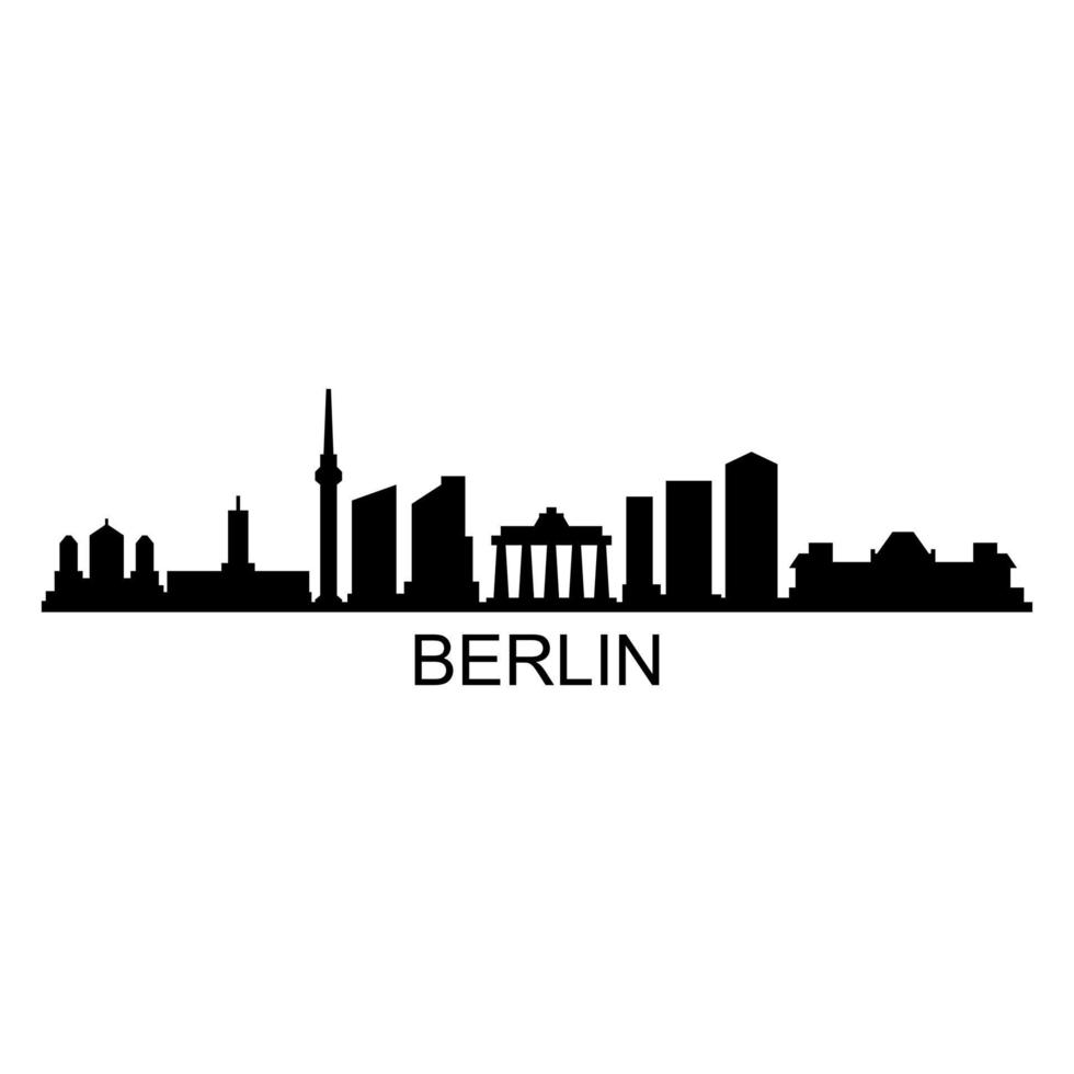 berlin skyline på vit bakgrund vektor