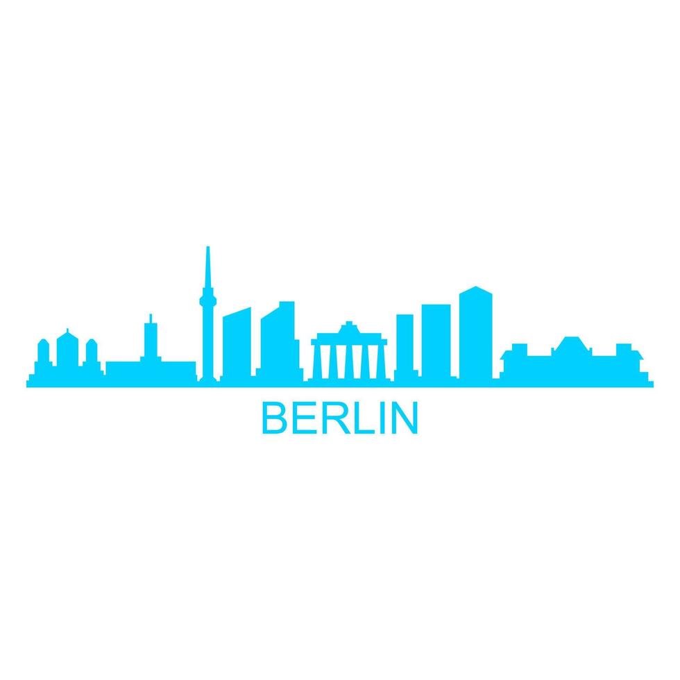 Berliner Skyline auf weißem Hintergrund vektor