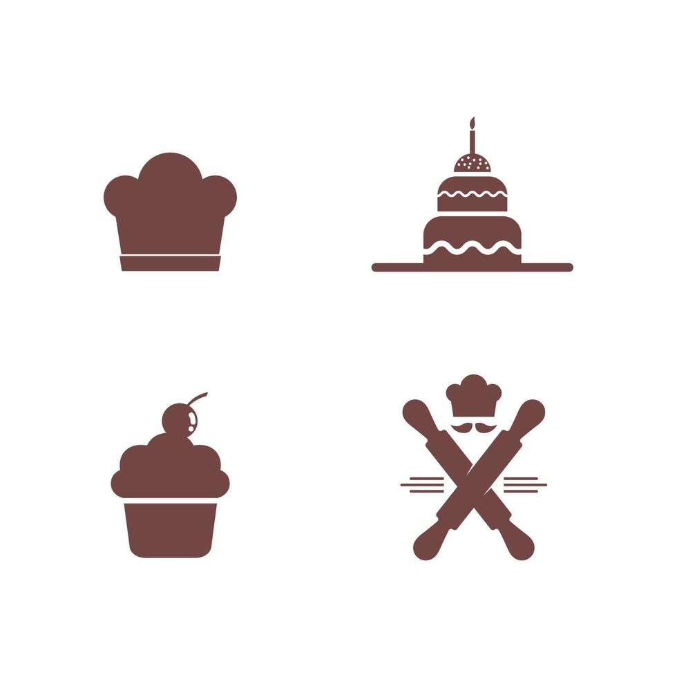kakor och bageri ikon logotyp design mat vektor bröd vektor och symbol och ikon mat