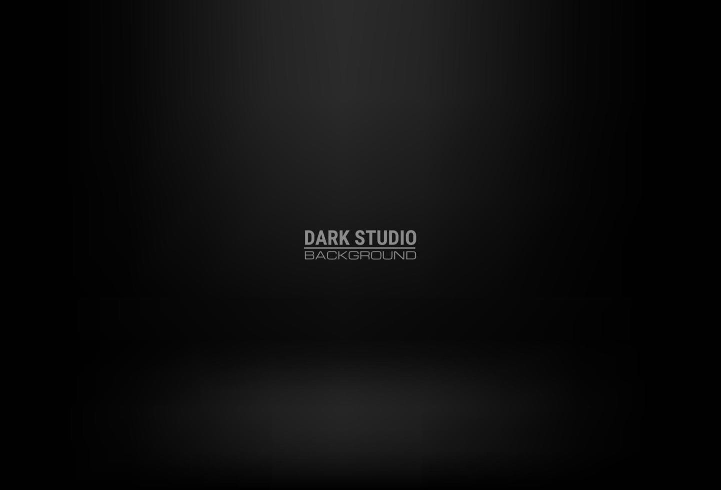 mörkgrå tomrumsstudiogradient bäst för svart bakgrund och visningsprodukt. realistisk mörk plattform vektor