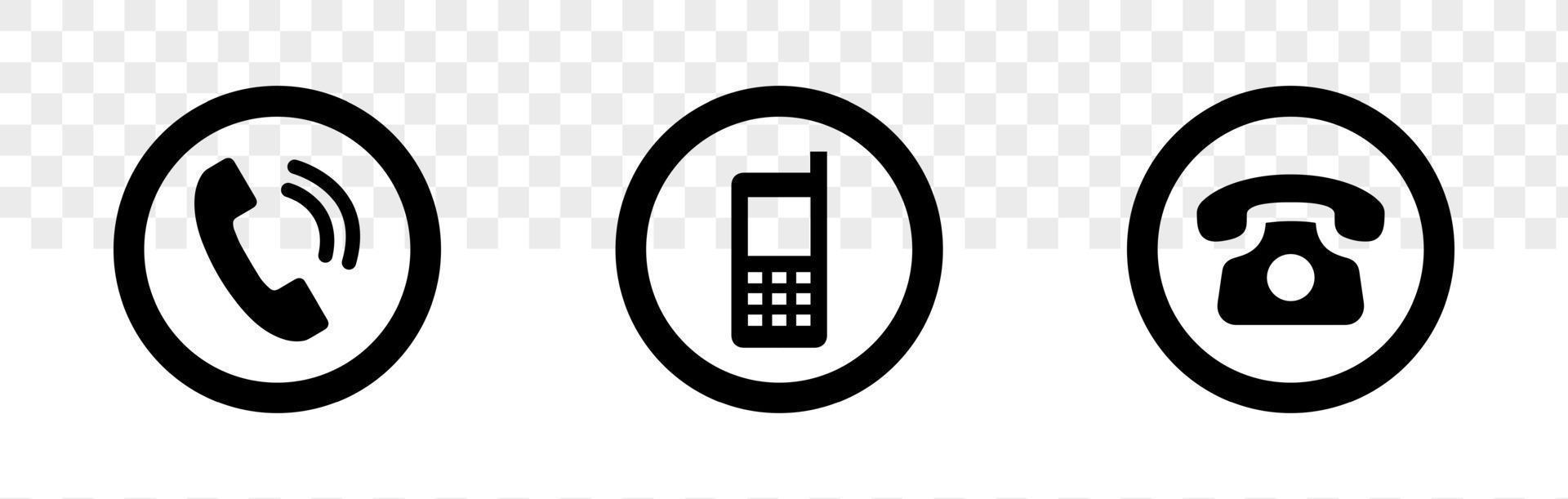 isolierte Telefonsymbole auf weißem Hintergrund. Telefon-Icon-Set. vektor