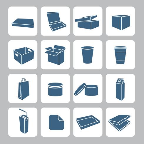 Verpackungs-Icons Set vektor