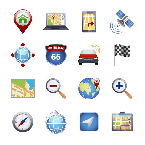 GPS navigations ikoner vektor