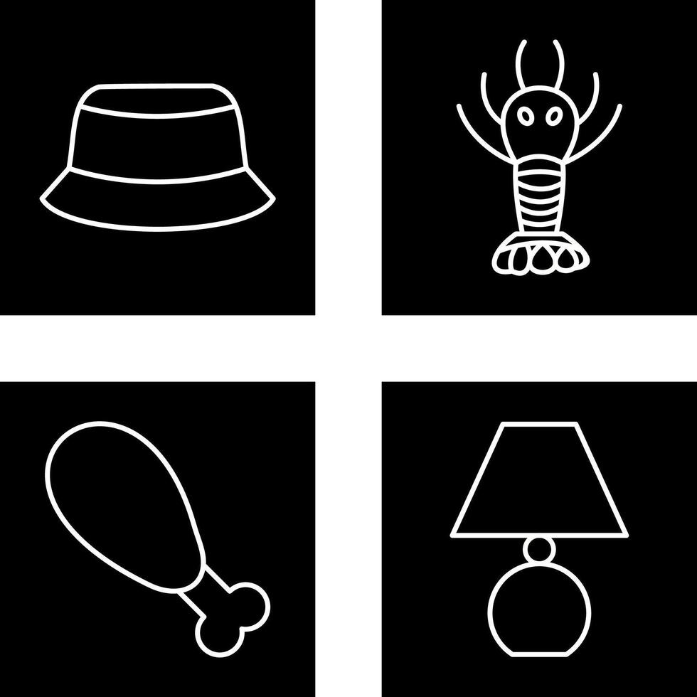 Männer Hut und Hummer Symbol vektor
