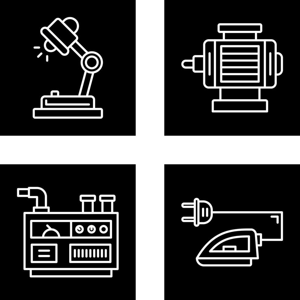 Schreibtisch Lampe und elektrisch Motor- Symbol vektor