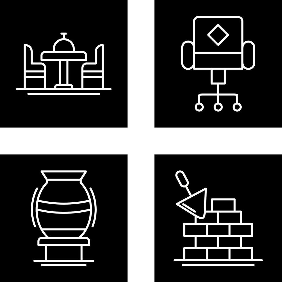 Stuhl und Essen Tabelle Symbol vektor