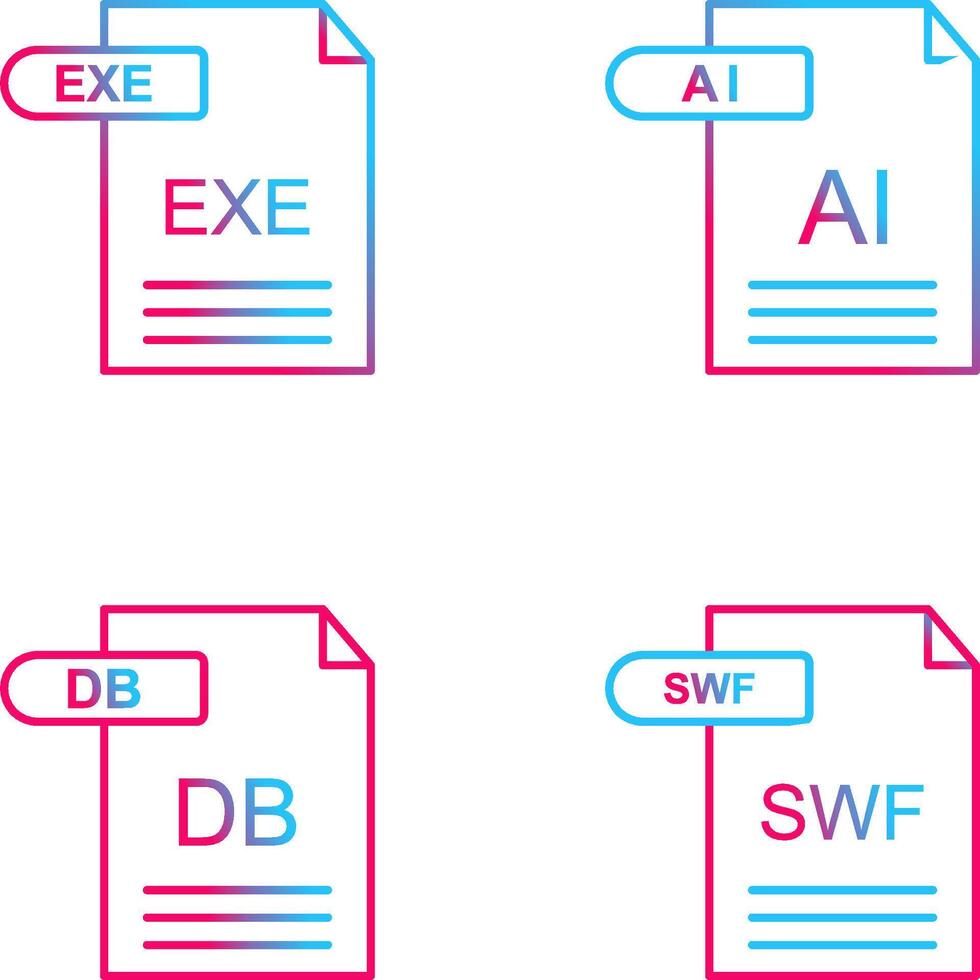 ai und exe Symbol vektor