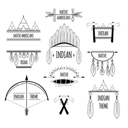Tribal etiketter set vektor