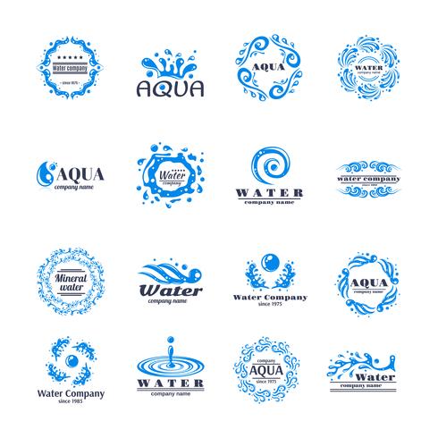 Water logo set vektor