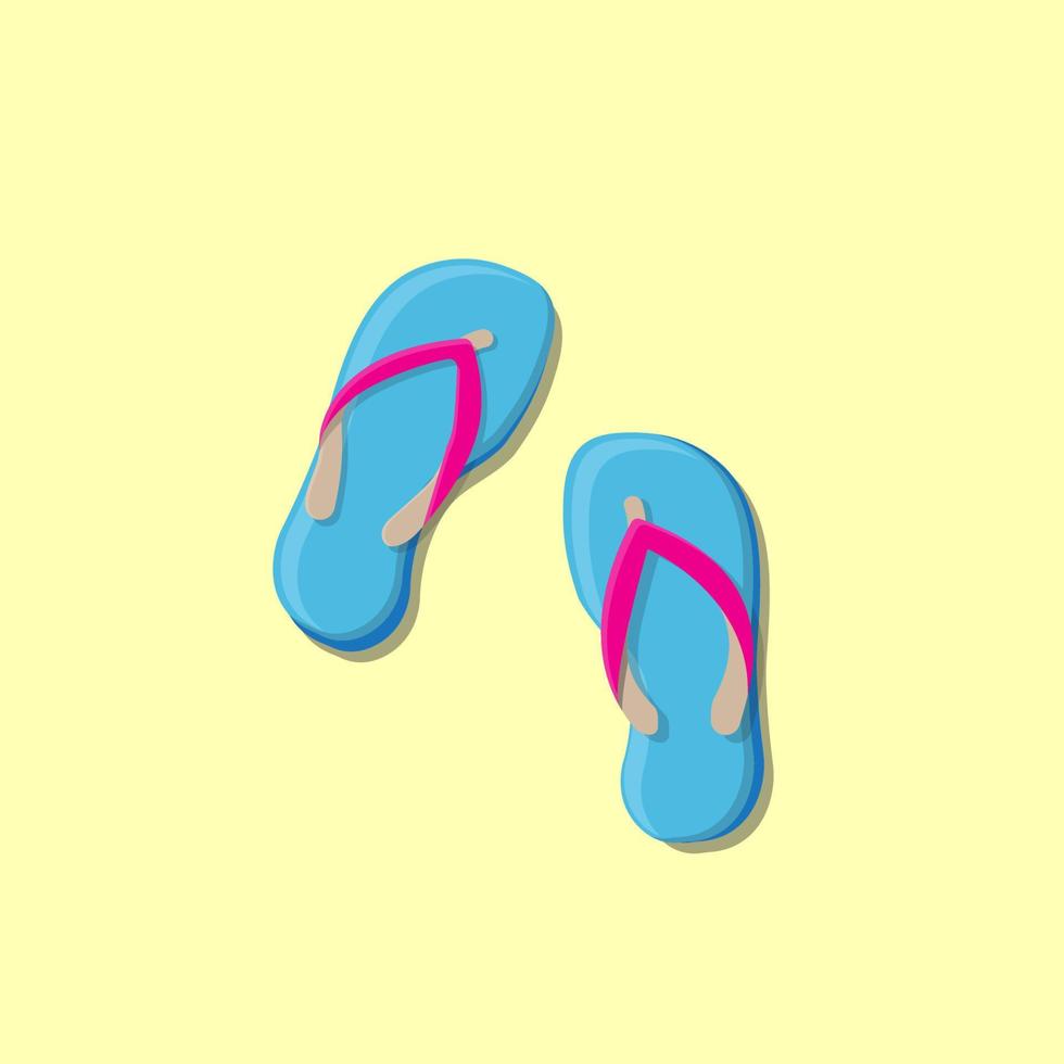 sommar flipflops strandsandaler tecknad vektor