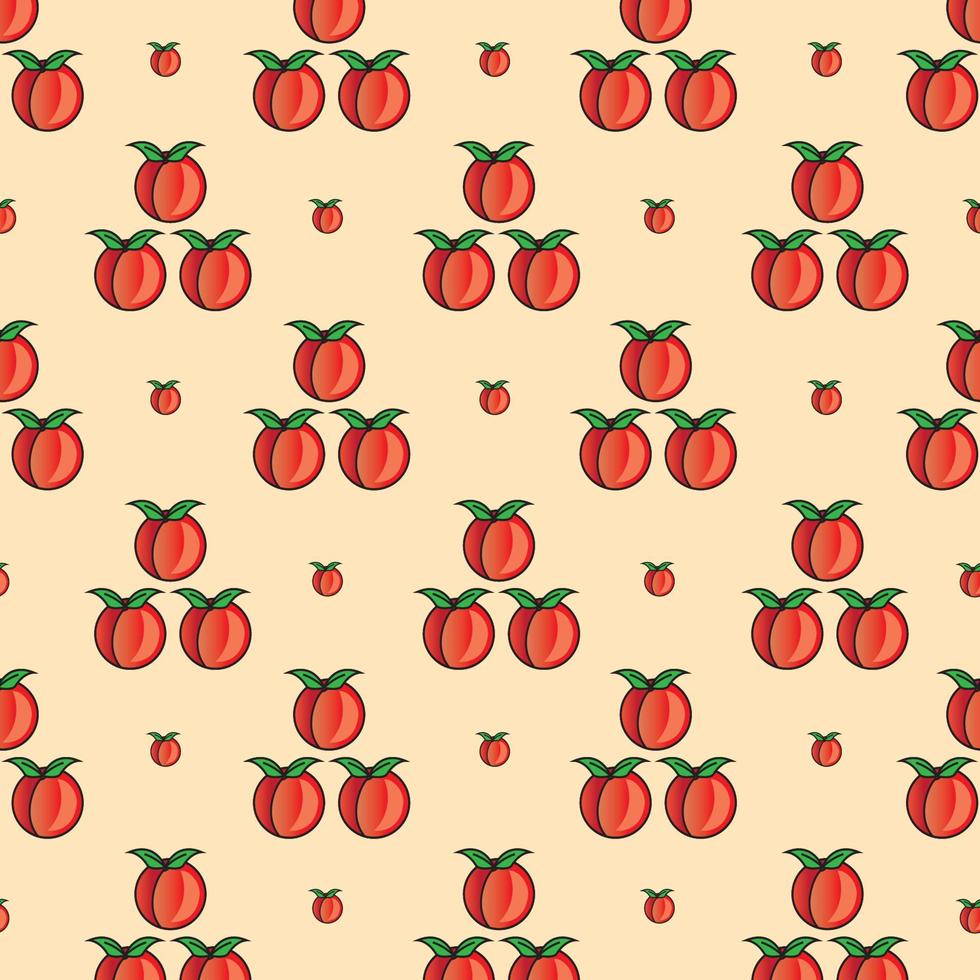seamless mönster persika frukter vektor bakgrundsillustration