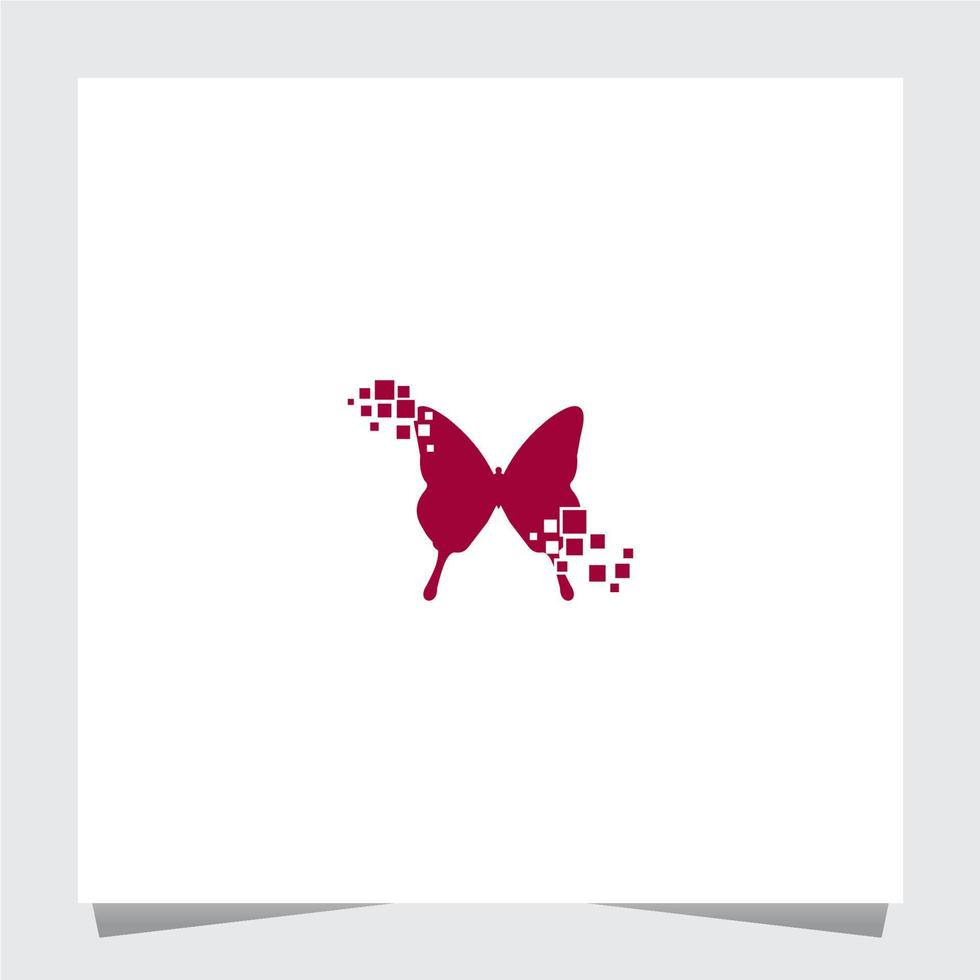 pixel butterfly logotyp inspirationsmall vektor