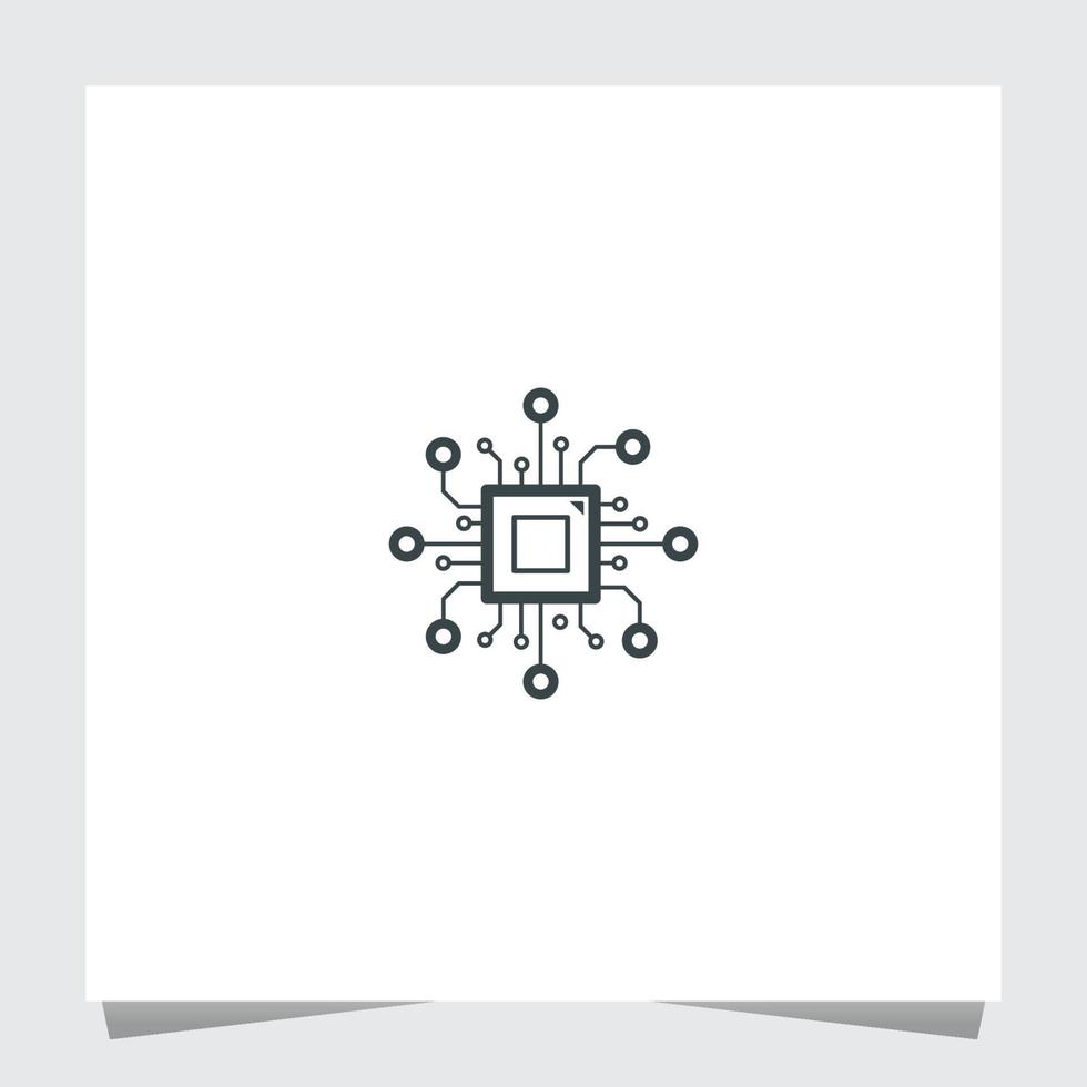 Prozessor Tech Logo Inspirationsvorlage vektor