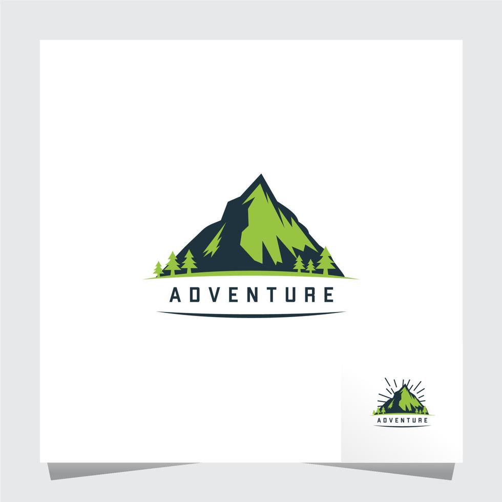 green mountain logotyp inspirationsmall vektor