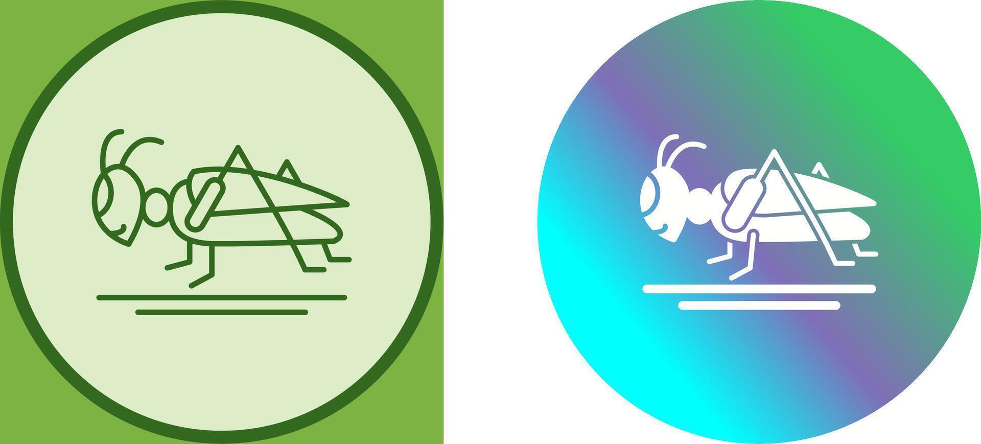 gräshoppa ikon design vektor