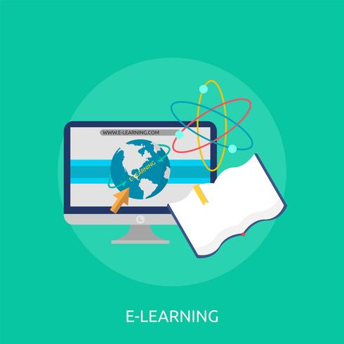 E-Learning Konzeptionelle Darstellung vektor