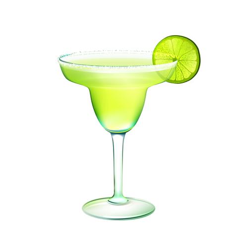 Margarita cocktail realistisk vektor