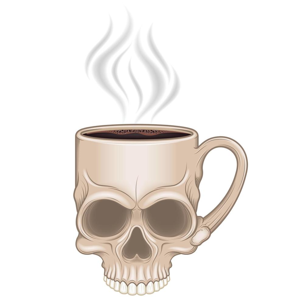 skalleformad kopp med varmt kaffe vektor
