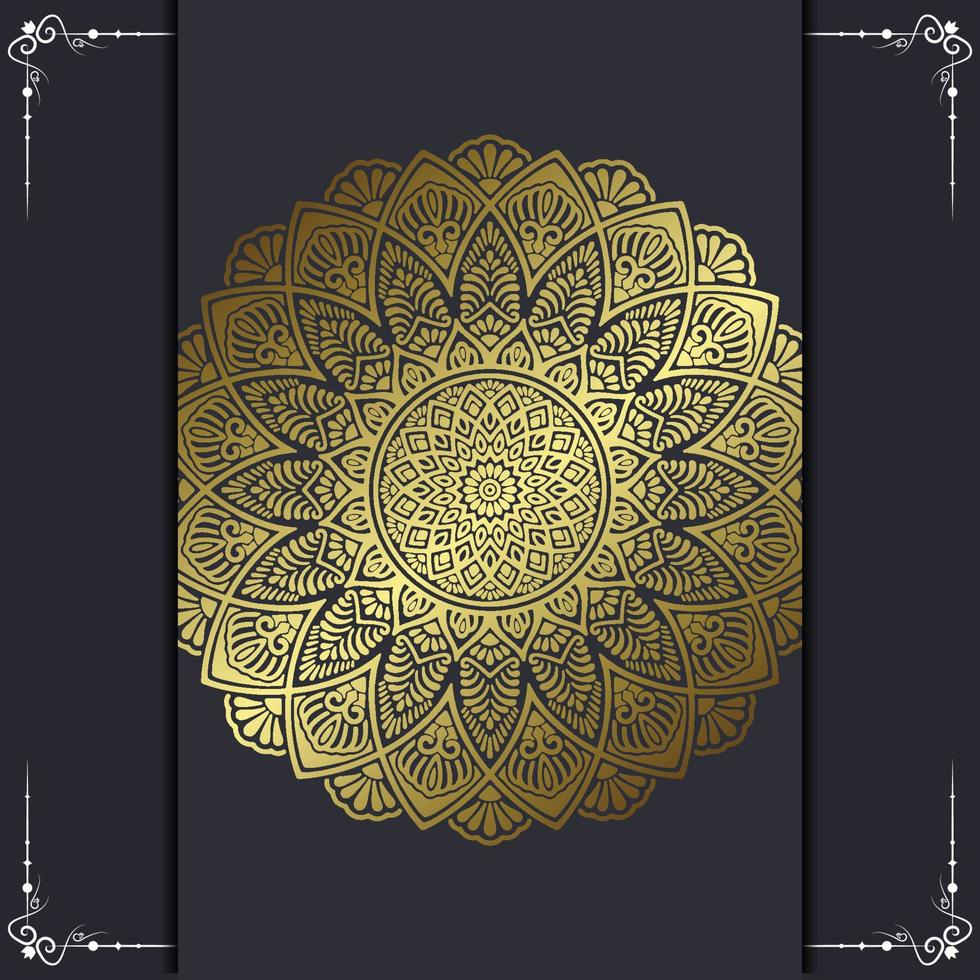 Luxus Gold Mandala verzierten Hintergrund für Hochzeitseinladung, Buchcover vektor