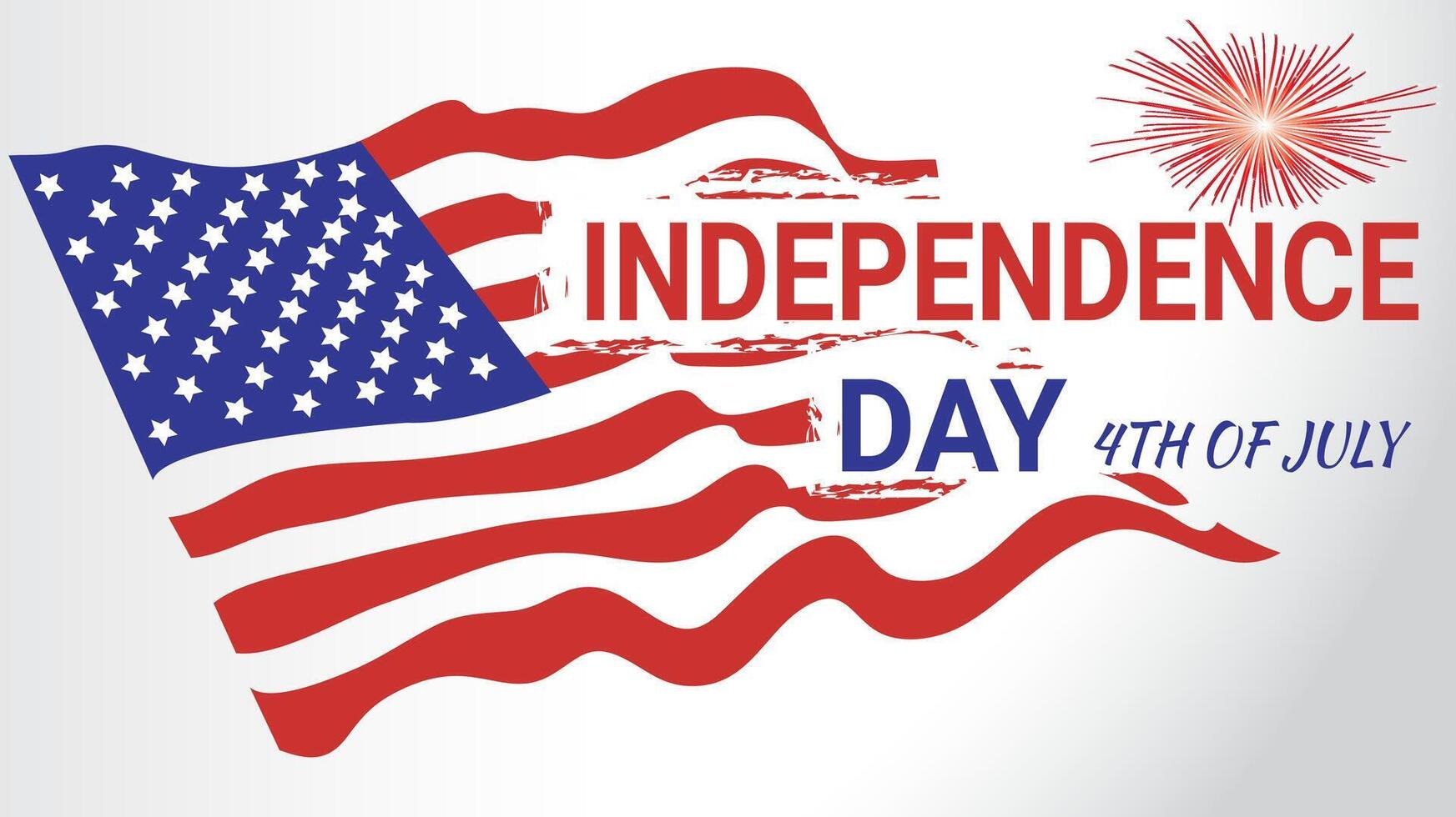 glücklich Unabhängigkeit Tag 4 .. Juli mit Feuerwerk und Flagge USA Illustration Design vektor