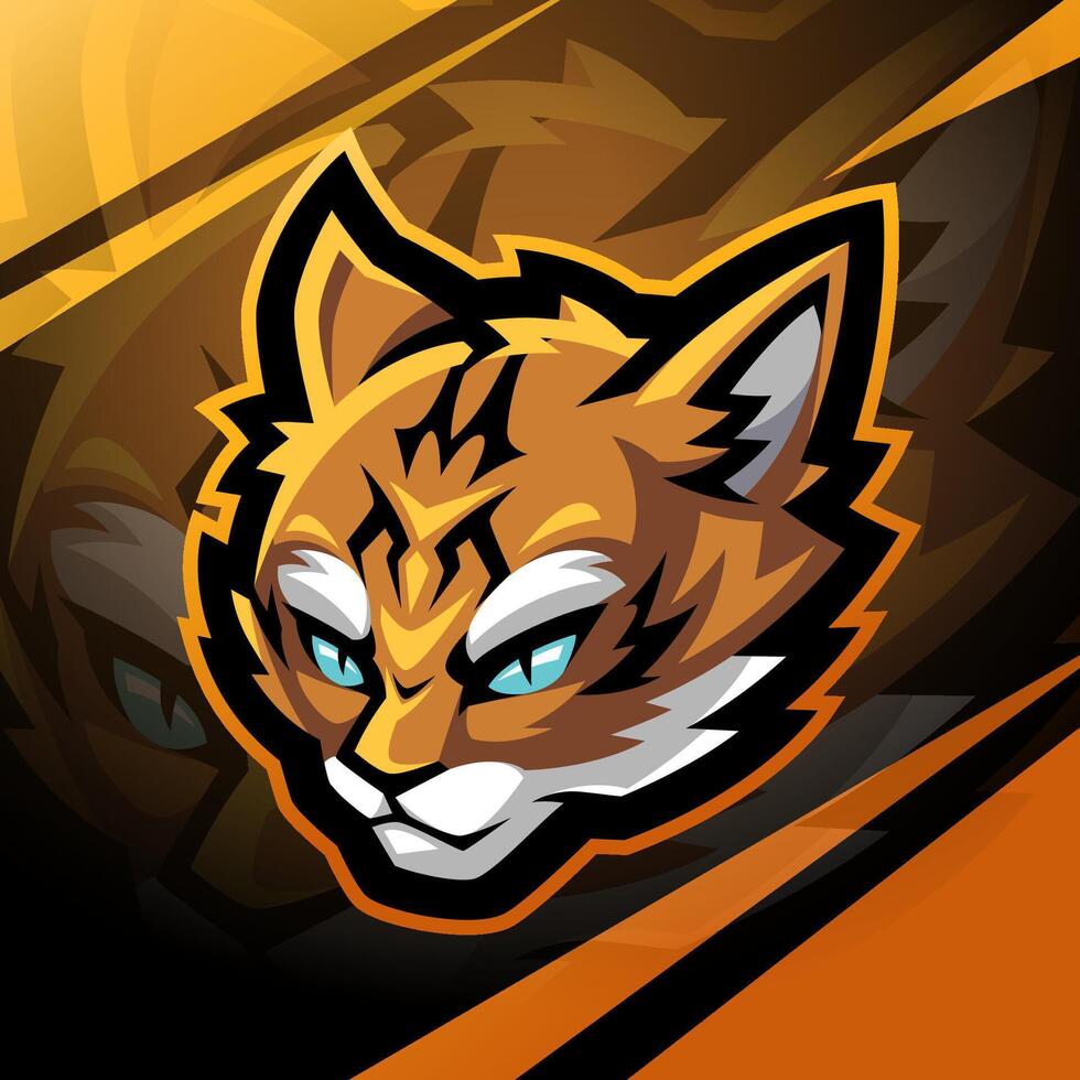 katt huvud esport maskot logotyp design vektor