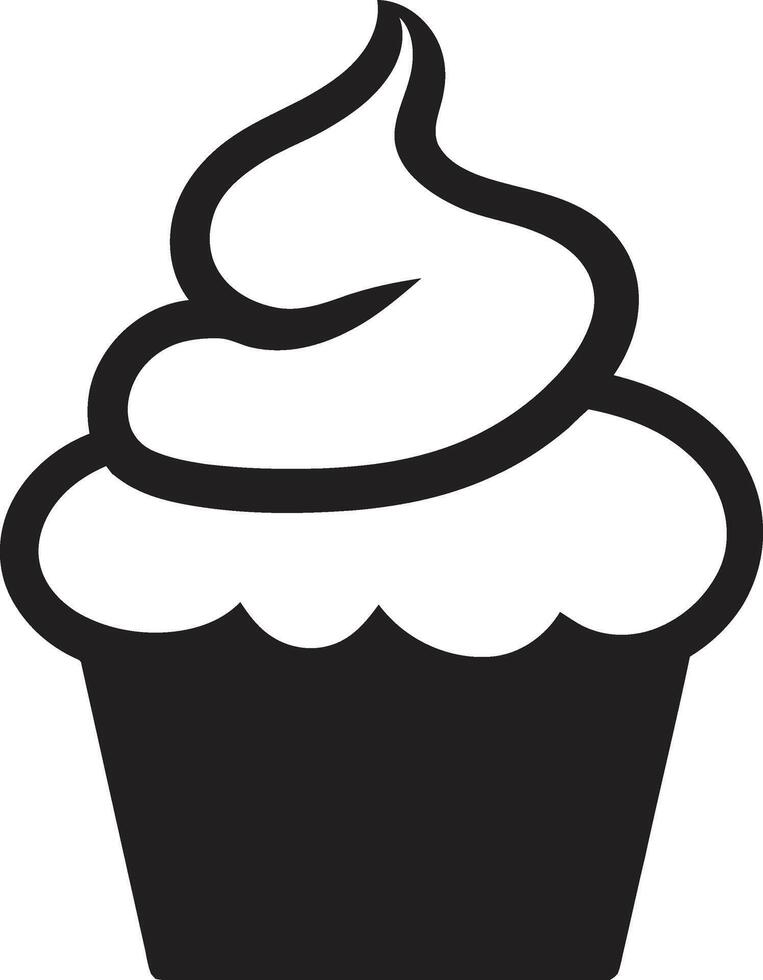 zuckerhaltig Freude ic schwarz Cupcake lecker Leckereien Cupcake schwarz vektor