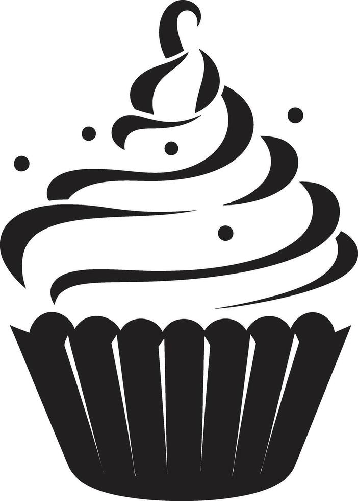 köstlich Freude schwarz Cupcake Bäckerei Glückseligkeit ic schwarz Cupcake vektor