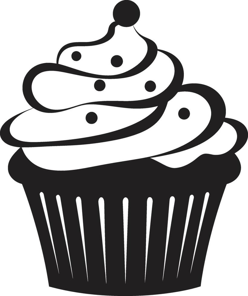 köstlich Freude Cupcake im schwarz Bäckerei Glückseligkeit schwarz Cupcake vektor