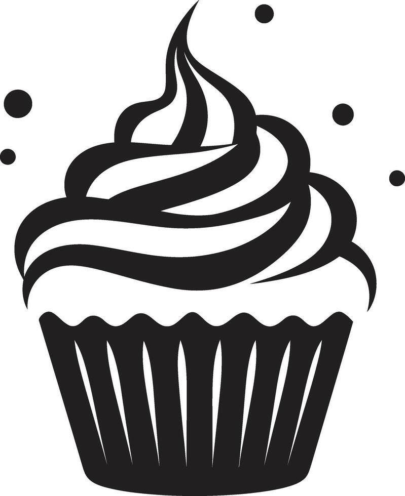 Cupcake Eleganz ic schwarz Süss behandeln Meisterschaft schwarz Cupcake vektor