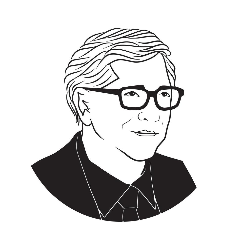 Bill Gates vektorillustration konst vektor