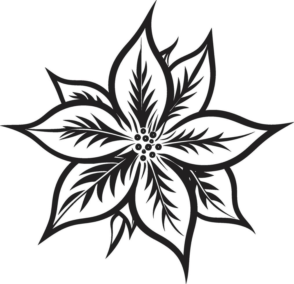 schick Single Blume Design emblematisch Symbol künstlerisch Blütenblatt Eindruck schwarz Logo Symbol vektor