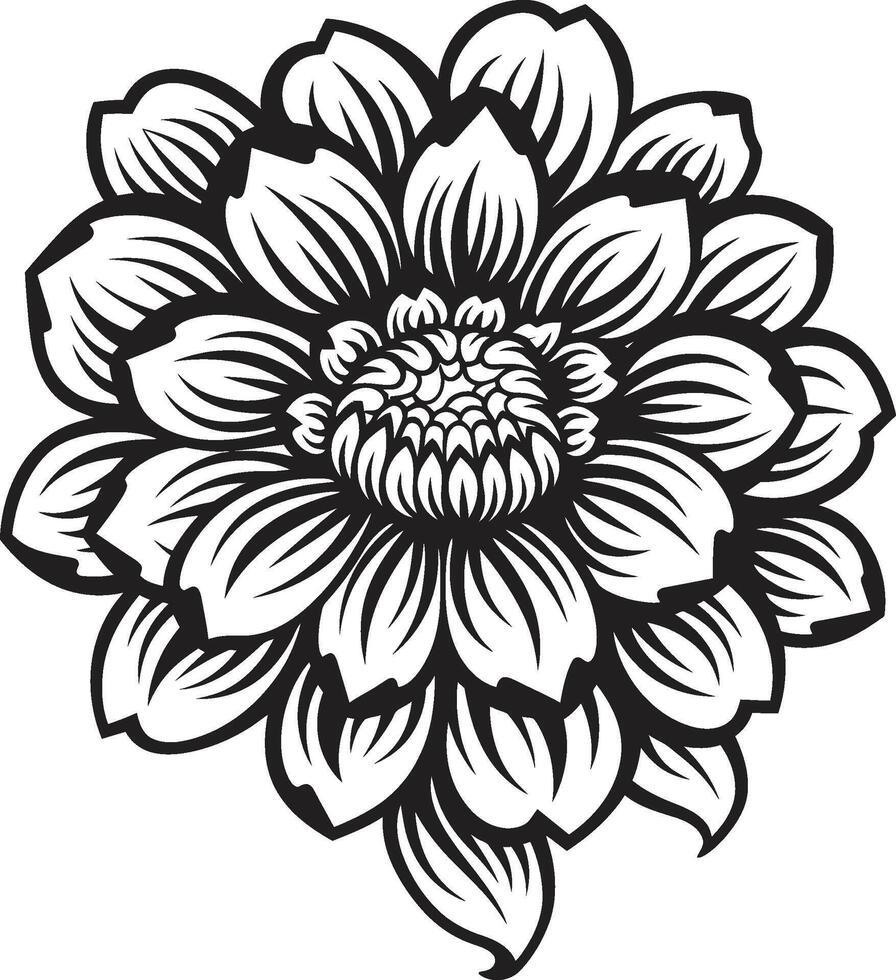 monochromatisch blühen Symbol stilvoll Symbol anmutig Blume Silhouette schwarz Logo Design vektor