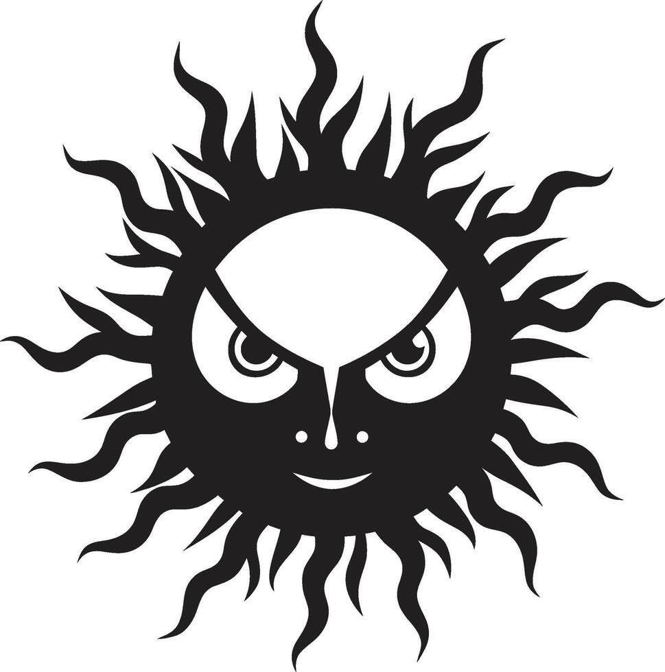 förmörkad skrik arg Sol sol- ilska svart ic Sol vektor
