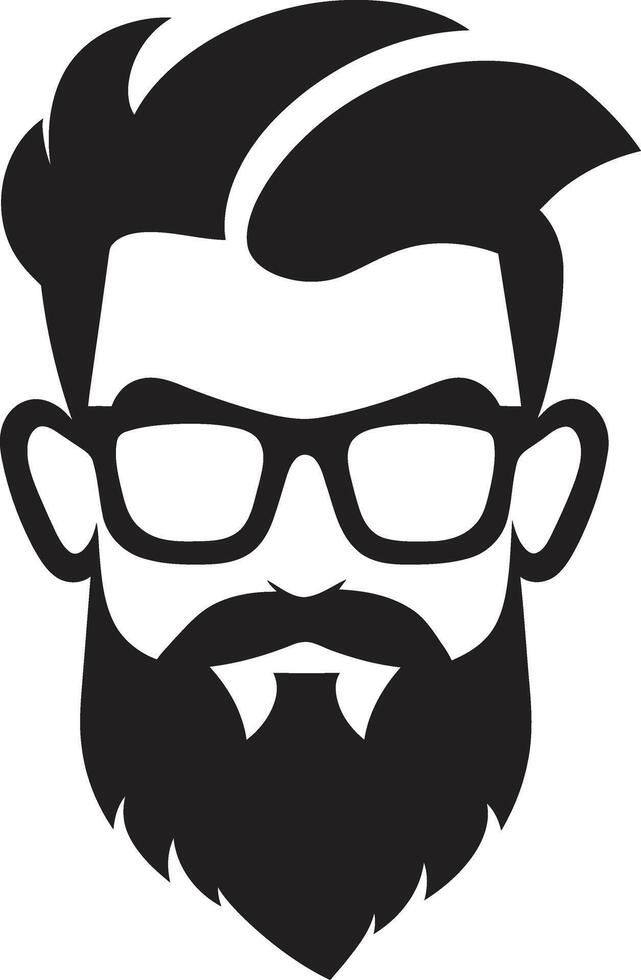 kreativ Marotte Hipster Mann Gesicht Karikatur im schwarz Jahrgang Raffinesse Karikatur Hipster Mann Gesicht schwarz vektor