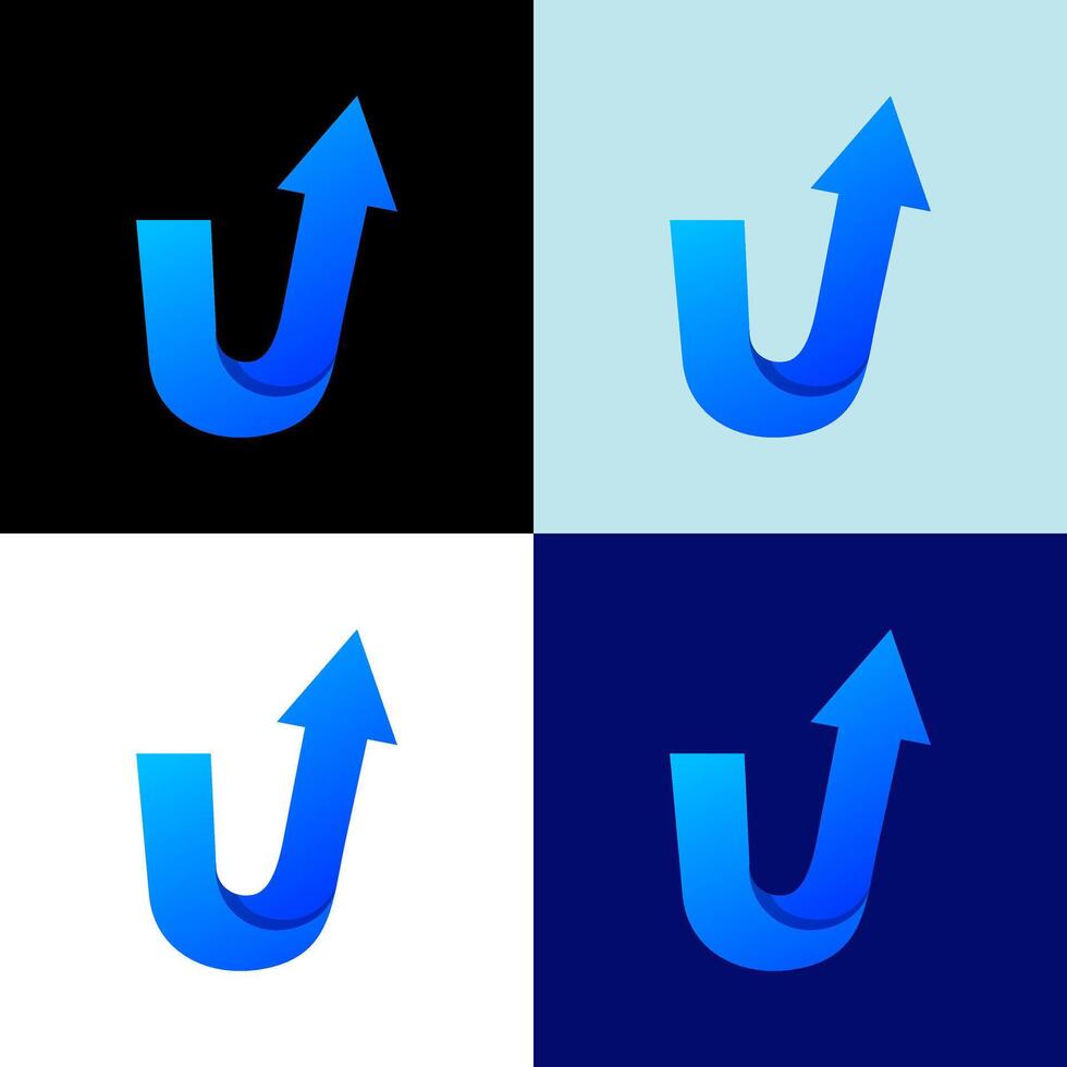 brev u pilar kreativ logotyp design vektor