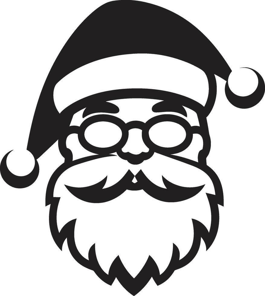 glatt Santa Stil schwarz cool Santa Polar- claus Beschwerde cool schwarz Santa vektor