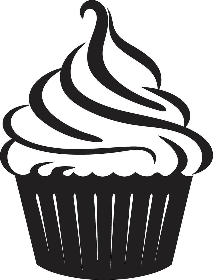gefrostet Versuchung schwarz Cupcake zuckerhaltig Freude schwarz Cupcake vektor